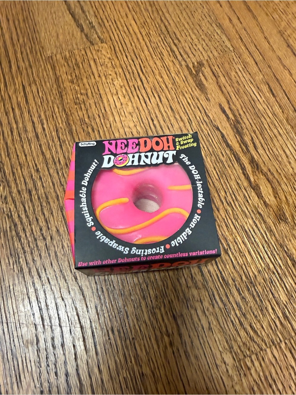 NEEDOH Donut Squishable Toy - Pink with Yellow Icing